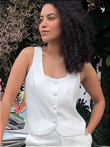 Gatos E Atos Regata Tecido  G3195 Off White