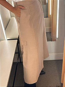 Gatos E Atos Saia Midi G3131 Caki