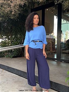 Cor Doce Blusa Fem Tecido M/C  442 Azul