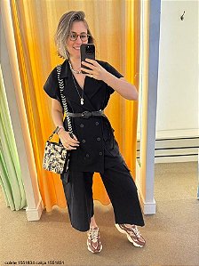 Santa Costura Bermuda Pantacourt Fem. 008Ber Preto