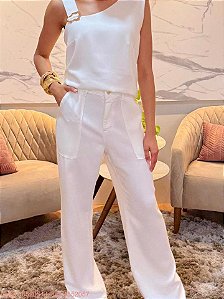 Debora Perin Calca Fem Social(Alfaiataria)  Dp4713 Off White