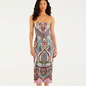 Farm Vestido Midi 347557 Azul Acinzentado