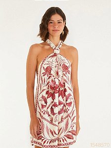 Farm Vestido Curto 347597 Bege Crema