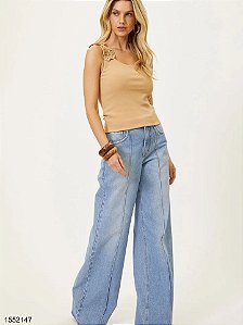Hit Calca Fem Wide Leg Jeans E Color,Social T26003 Used Claro