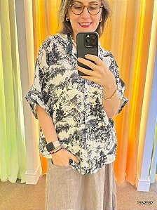 Italy  Blusa Fem Tecido M/C  0286 Off White