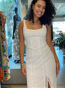 Manaca Vestido Midi Ve395 Off White