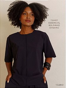 Santa Costura Tshirt Fem  088Blu Preto