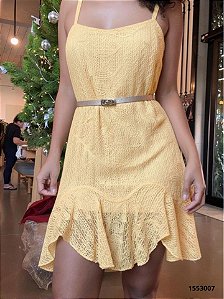 Mysk Vestido Curto 60288 Amarelo