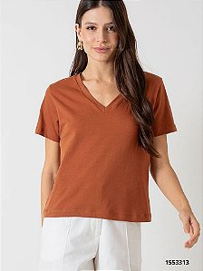 Nice Club Blusa Fem Malha M/C  250912 Marrom Claro