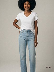 Levis Ribcage Straight Ankle Botao (Reta) Fem. 726930222 Delave