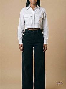 Monnari Calca Fem. Palazzo (Pantalona) Cjm5995 Jeans Black