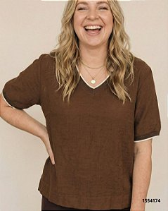 Citta Blusa Fem Tecido M/C  11009 Cafe