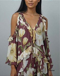 Farm Vestido Midi 357903 Bordo