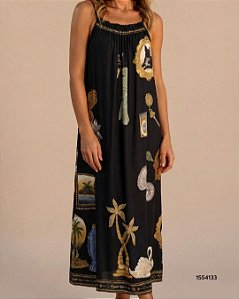 Farm Vestido Longo 356685 Preto