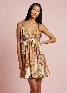 Farm Vestido Curto 355010 Caramelo