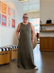 Shanes Curves Vestido Midi 16004 Verde Musgo