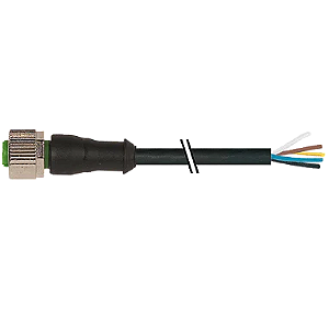 Cabo Pvc M12 Fêmea Reto 5P Preto 3 Metros 7000-12241-6150300 Murrelektronik