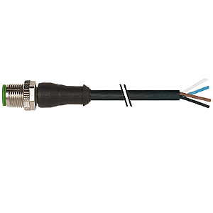 Cabo Pvc M12 Macho Reto 4P Preto 3 Metros 7000-12021-6140300 Murrelektronik