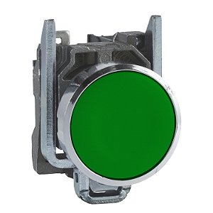 Botão 22mm metálico retorno por mola verde 1NA XB4BA31 Schneider