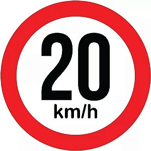 Placa Sinalização Condomínio Velocidade Redonda 45x45