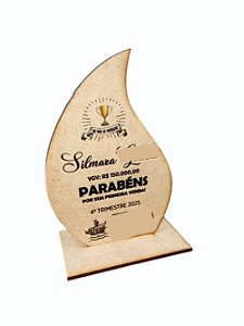 Troféu de MDF 15 x 10 cm Modelo Gota