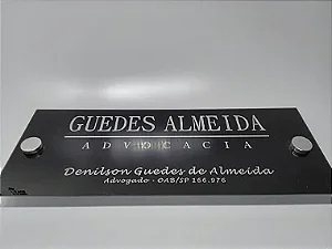 Placa de identificação em Acrílico para portas e paredes de escritórios 50 x 25 cm