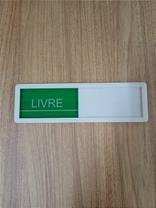 Placa de Sala de Reunião Livre/Ocupado 20 x 6 cm