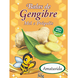 Bala De Gengibre Com Propolis Mel 50Gr Amatuvida