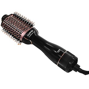 Escova Secadora de Cabelo Quanta QTES6000 1300W 2 em 1 Bivolt - Preto/Rosa Dourado