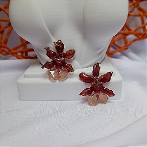 Pingente Mia - Orquídea Natural Preservada em Resina
