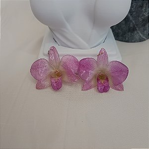 Pingente Flora - Orquídea Natural Preservada em Resina