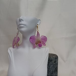 Brinco Flora - Orquídea Natural Preservada em Resina