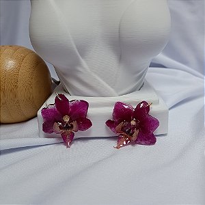 Pingente Vivian - Orquídea Natural Preservada em Resina
