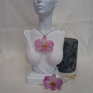Colar Flora - Orquídea Natural Preservada em Resina