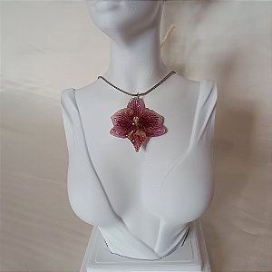 Pingente Roxo - Flor Natural Preservada em Resina