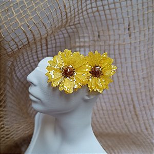 Arranjo - Mini Margarida Natural Preservada em Resina