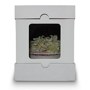 Caixa Bolo 3 Partes Branca 35x35x50cm Com Visor - 10 Unidades