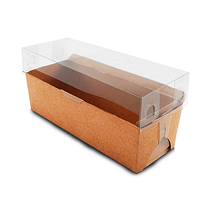 Forma Caseirinho 900g Kraft - 23x10x10cm Com Tampa - 10 Unidades