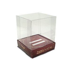Caixa Vitrine Para Panetone de 250g - 11x11x13 - Mensagens - 10 Unidades