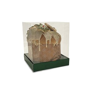 Caixa Vitrine Para Panetone de 100g - 9x9x11 - Verde - 10 Unidades