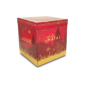 Caixa Explosão para Panetone de 250g - 11x11x13 - Feliz Natal - 10 Unidades