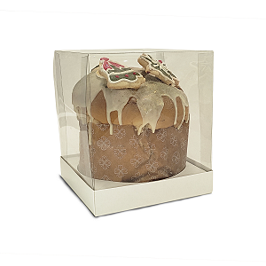 Caixa Vitrine Para Panetone de 250g - 11x11x13 - Branca- 10 Unidades