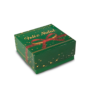 Caixa Para 4 Doces 8x8x4 Feliz Natal Laços - 10 Unidades