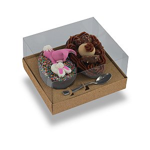 Caixa Ovo De Colher 2 De 100G/150G Kraft Style- Com 10 Unidades