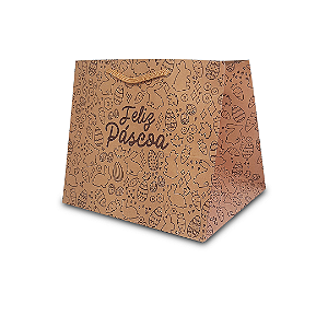 SACOLA M (24x20x19cm) KRAFT COELHOS COM 5 UNIDADES