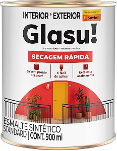 Tinta Esmalte Sintetico Glasu Suvinil brilhante Secagem Rápida 900ml