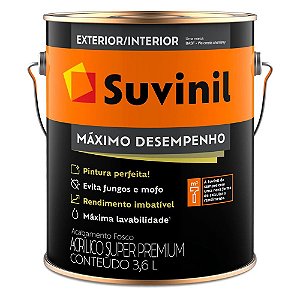 Acrílico Fosco Branco Neve Máximo Desempenho 3,6L - SUVINIL