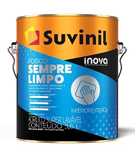 TINTA ACRILICA BRANCO NEVE FOSCO PREMIUM INOVA SEMPRE LIMPO 3,6L SUVINIL