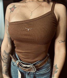 Regata Nula Manga - Marrom