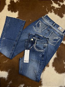 Calça Bordada Flare - Minuty